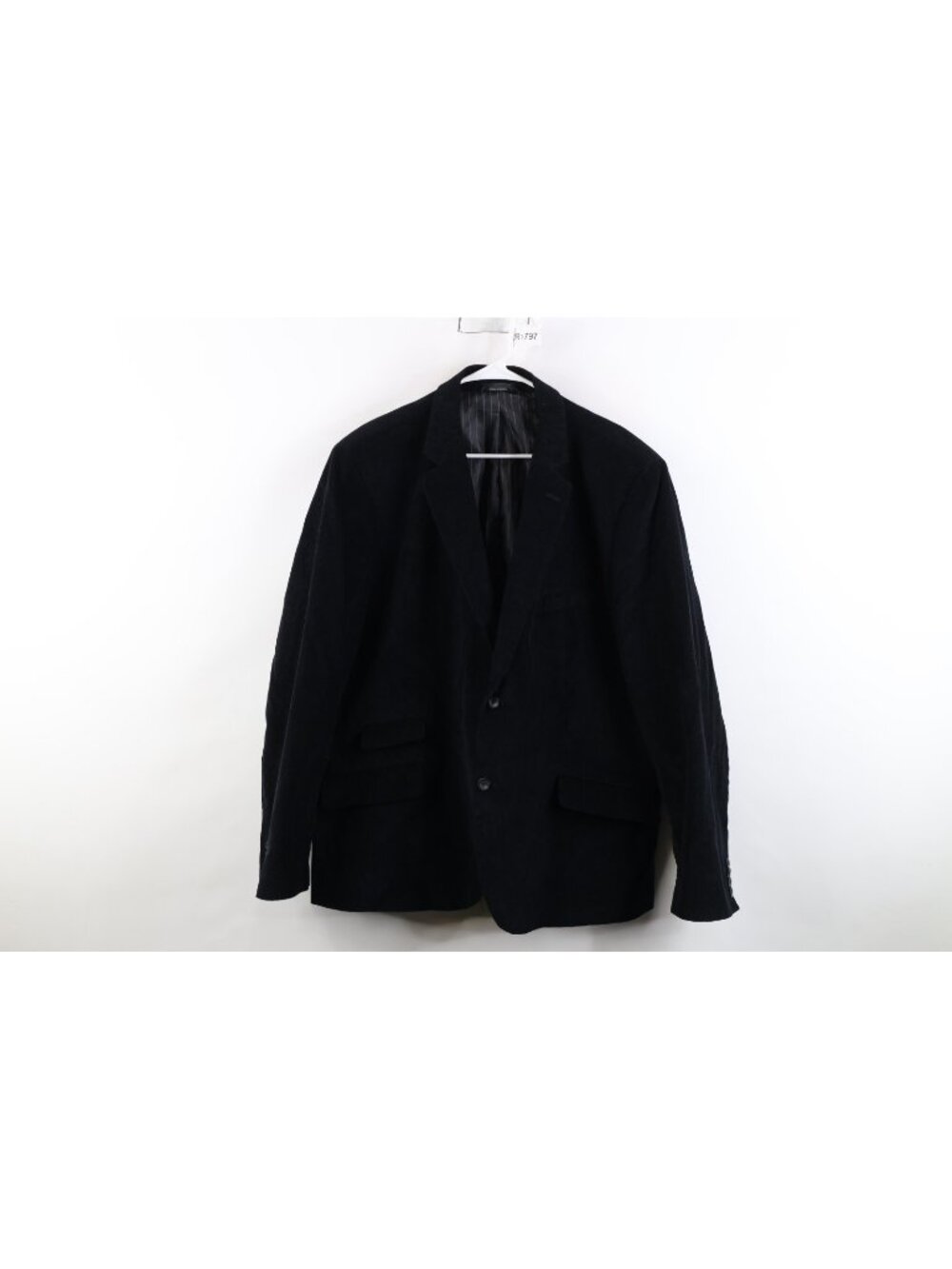 Vintage 90s Y2K Streetwear Mens 2XL Faded Corduroy Suit Coat Blazer Jacket Black